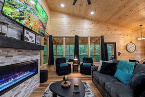 TV connectée, cheminée, jeux vidéo