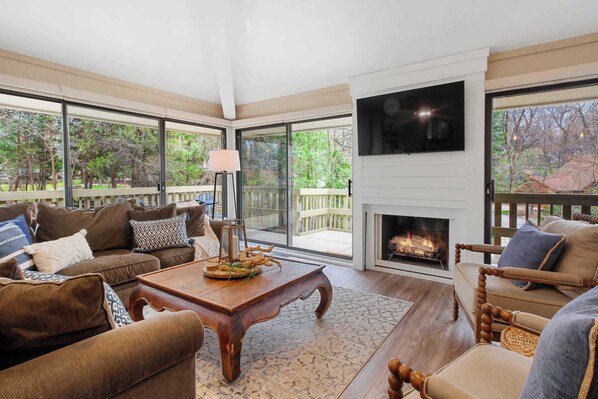 Condo, Multiple Beds, Patio, Garden View (All Decked Out at Abbey Springs) | Living area | 42-inch flat-screen TV with digital channels