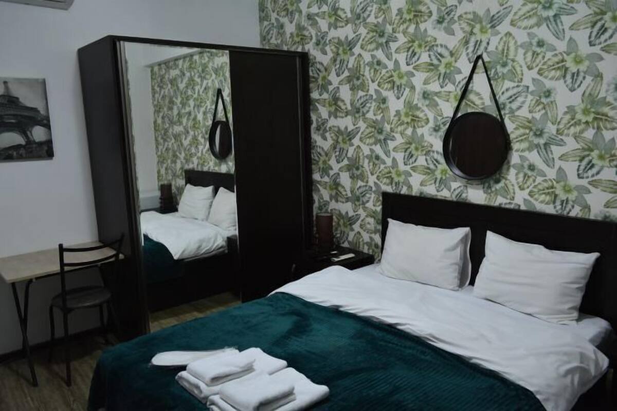 Blackout drapes, iron/ironing board (on request), WiFi (free)