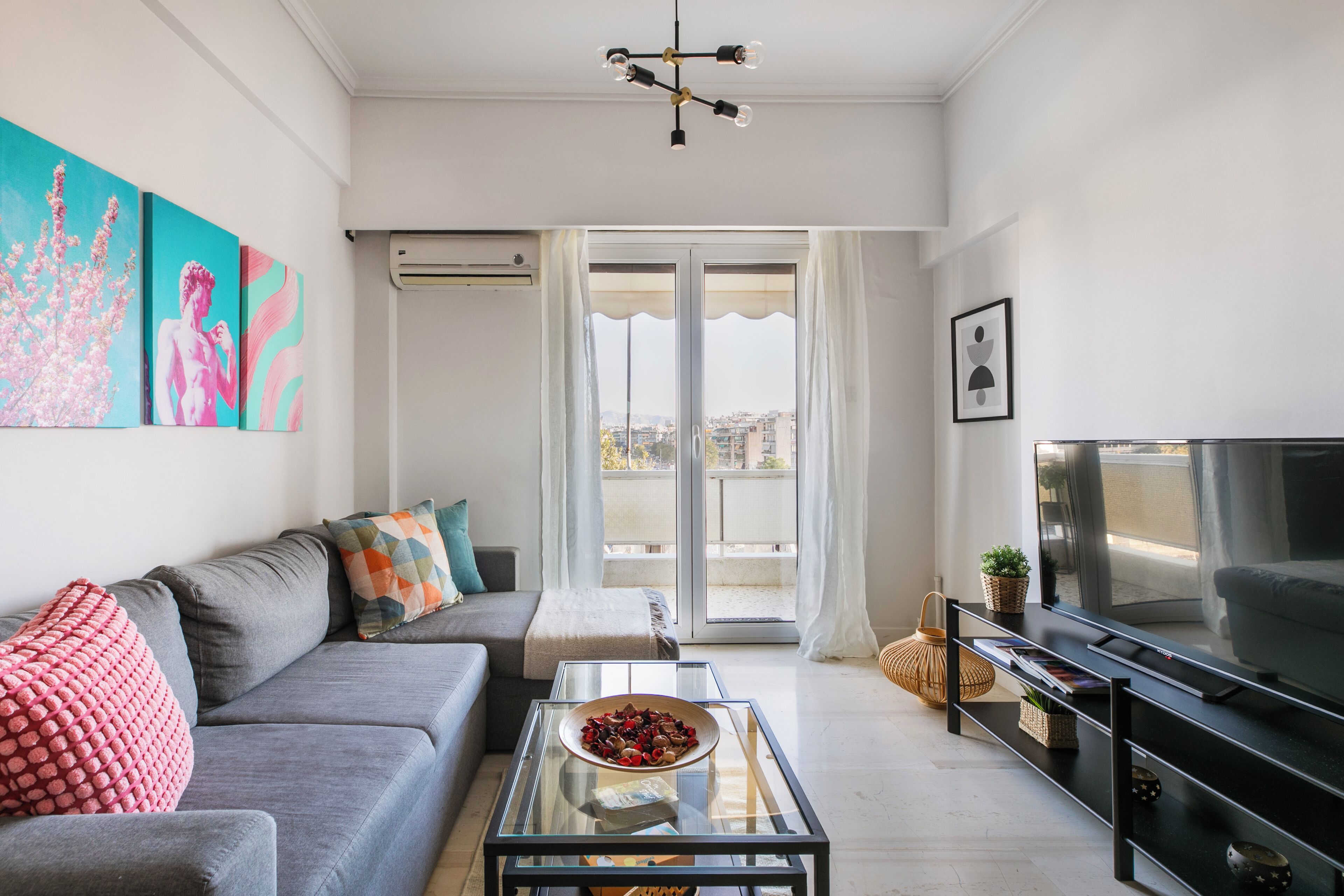 Apartment, 2 Bedrooms, Kitchen, City View | Living room | 53-inch Smart TV with digital channels, streaming services