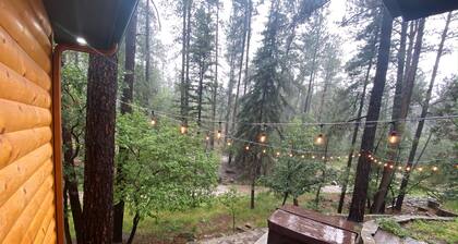 Noisy Water Cabin- 3-bdrm river front cabin Upper Canyon,Ruidoso.