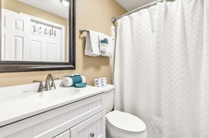 Hair dryer, towels