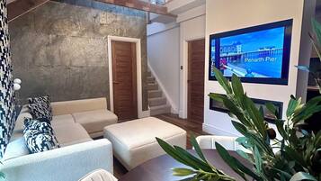 Smart TV, fireplace
