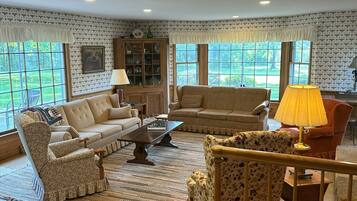 Fireplace, computer monitors