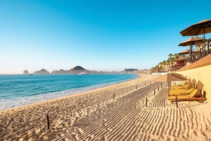 Sun-loungers, beach towels