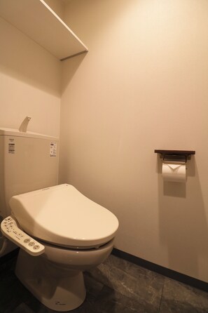 Shower, free toiletries, hair dryer, slippers