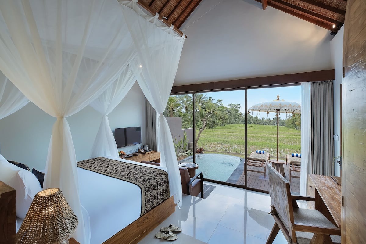 Rice Terrace Suite One Bedroom Pool Villa | Egyptian cotton sheets, premium bedding, memory foam beds, minibar