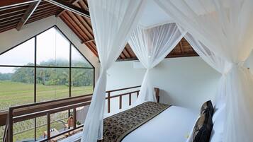 Rice Terrace Mezzanine One Bedroom Pool Villa | Egyptian cotton sheets, premium bedding, memory foam beds, minibar