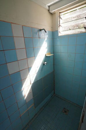 Studio Économique, salle de bains privée, vue partielle sur l'océan | Salle de bain | Serviettes fournies, savon, shampoing, papier toilette