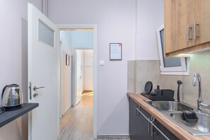 Apartment, 1 Bedroom, Kitchen, City View | Private kitchen | Full-sized fridge, microwave, oven, stovetop - Selany's Chic Apt in the Heart of Athens (Athens)