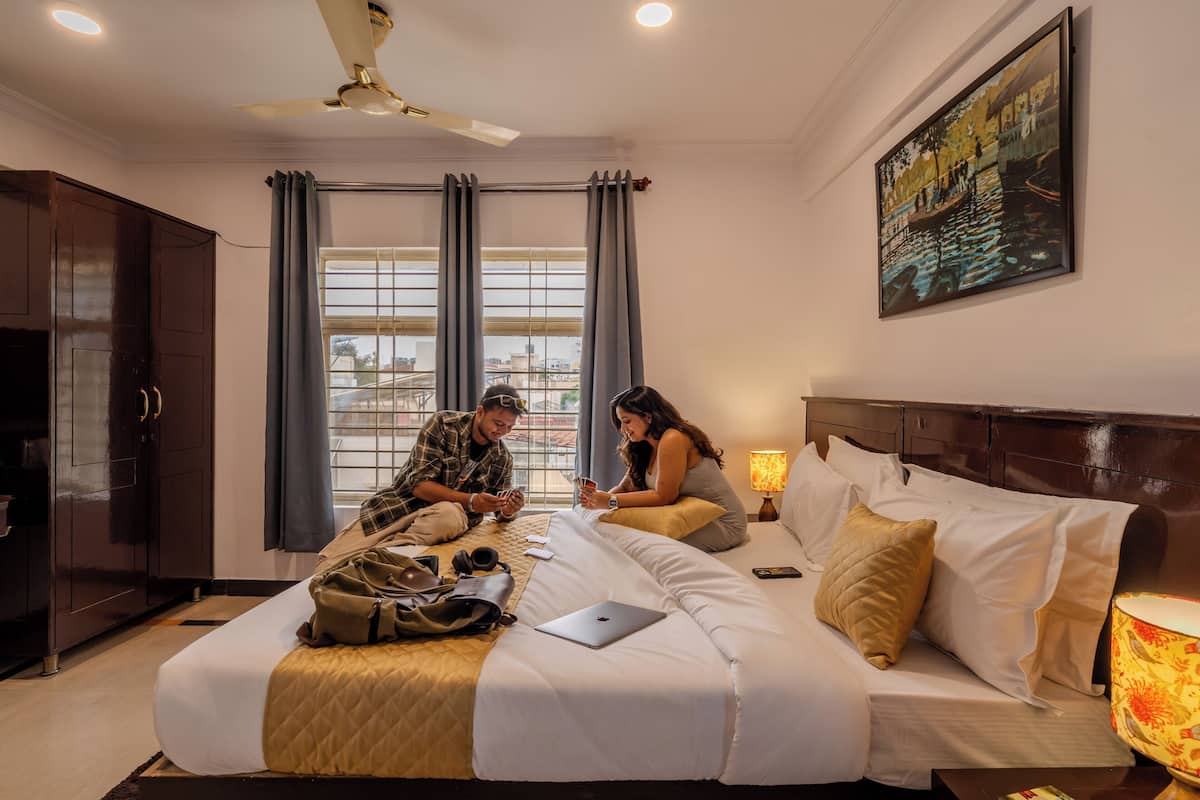 Deluxe Double Room | Egyptian cotton sheets, premium bedding, memory-foam beds, desk