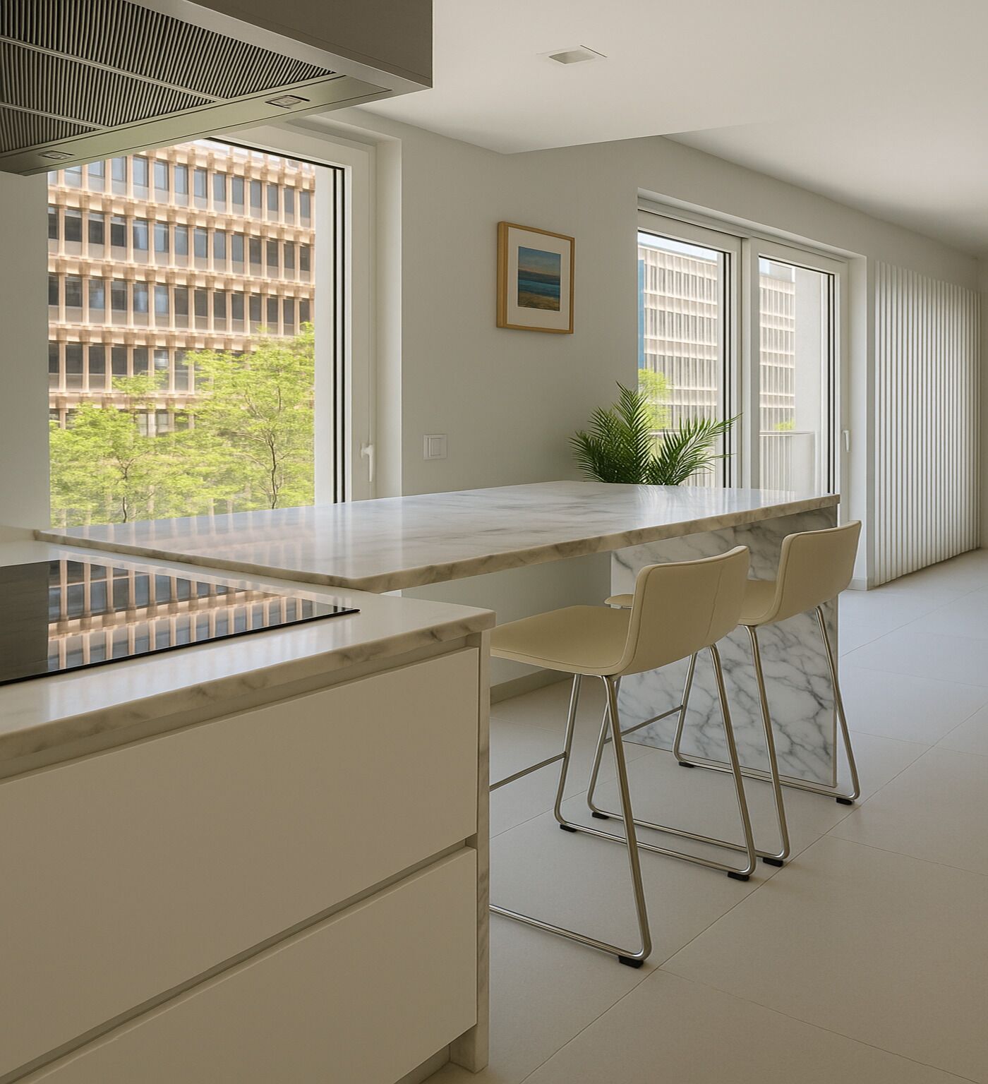 Apartment | Private kitchen | Full-size fridge, microwave, oven, stovetop