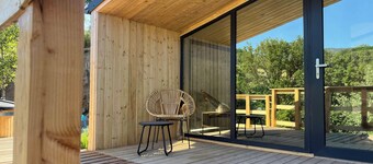 Tiny House in Alsace with Hot Tub and mountain views