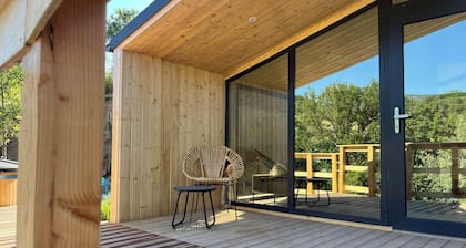 Tiny House in Alsace with Hot Tub and mountain views