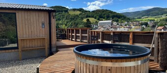 Tiny House in Alsace with Hot Tub and mountain views