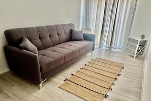 32-inch flat-screen TV with satellite channels