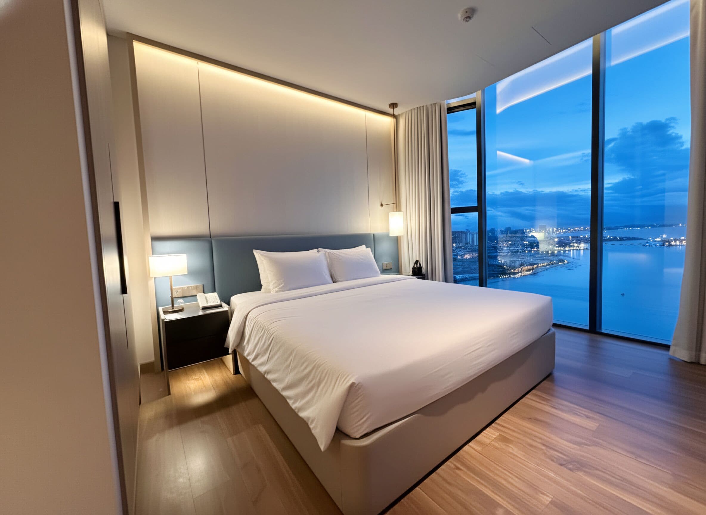 Appartement panoramique, 2 chambres, balcon, vue sur la baie | Vue sur la plage ou l’océan