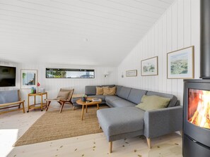 Televisión y chimenea 