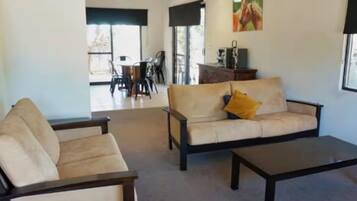 Een televisie en een open haard