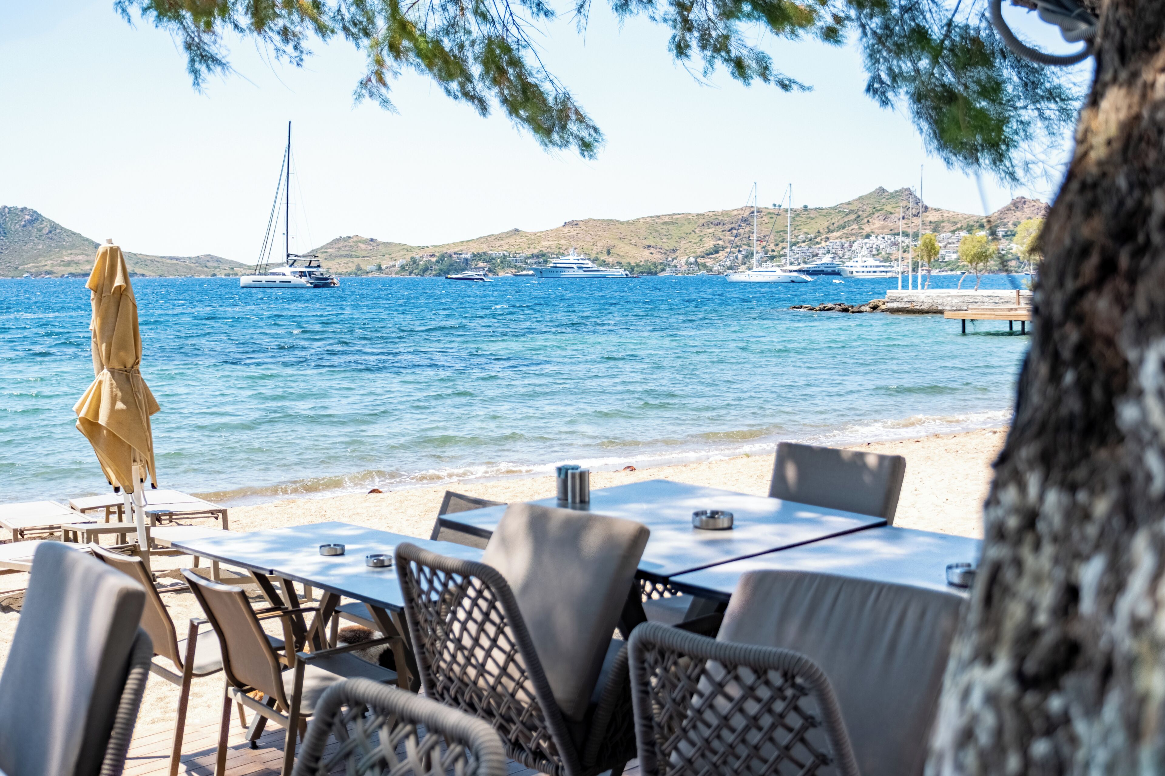 Private beach, beach bar