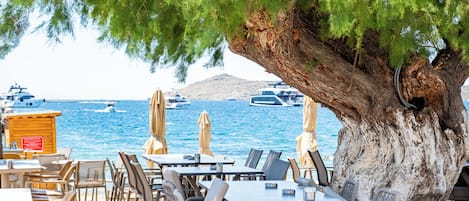Private beach, beach bar