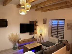 TV - Charming holiday home for 4-6 people with terrace and barbecue in Chagey (Chagey)