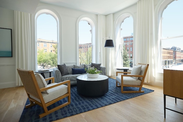 Signature Loft, 2 Bedrooms | Living area | 50-inch flat-screen TV with cable channels