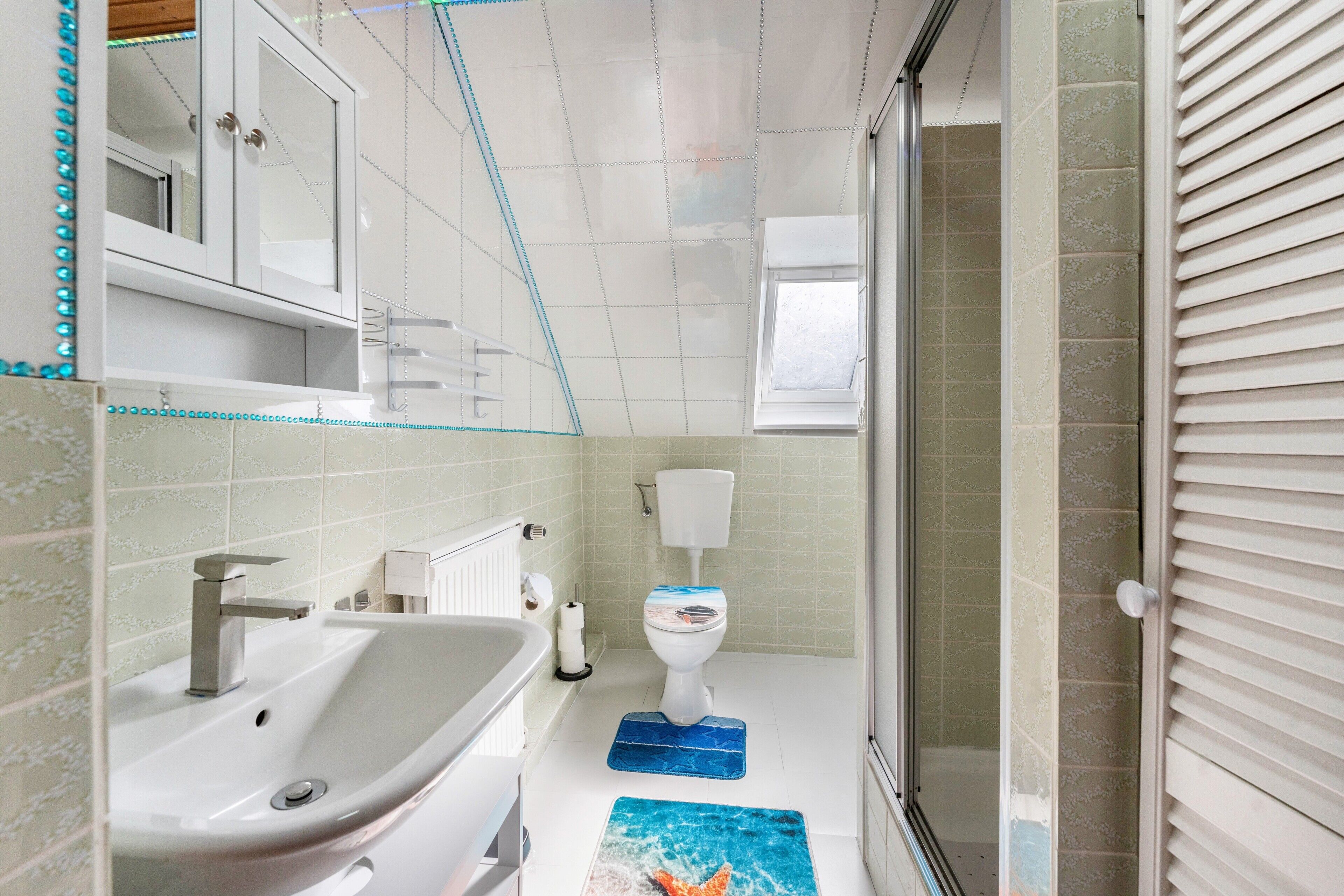 Douche, sèche-cheveux