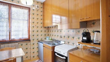 Kühlschrank, Mikrowelle, Herdplatte, Geschirrspüler