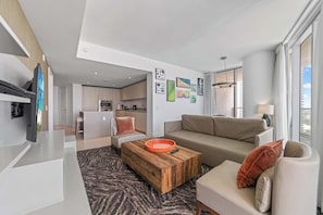 50-inch flat-screen TV with digital channels - Sunny Balcony - Beautiful Stay for 2 With Ocean Views & Resort Amenities (Hollywood)
