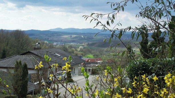 A residential area with houses, a clear sky, and distant mountains. - Studio 'Unterschütz' with Mountain View, Private Terrace and Wi-Fi (Ettenheim)
