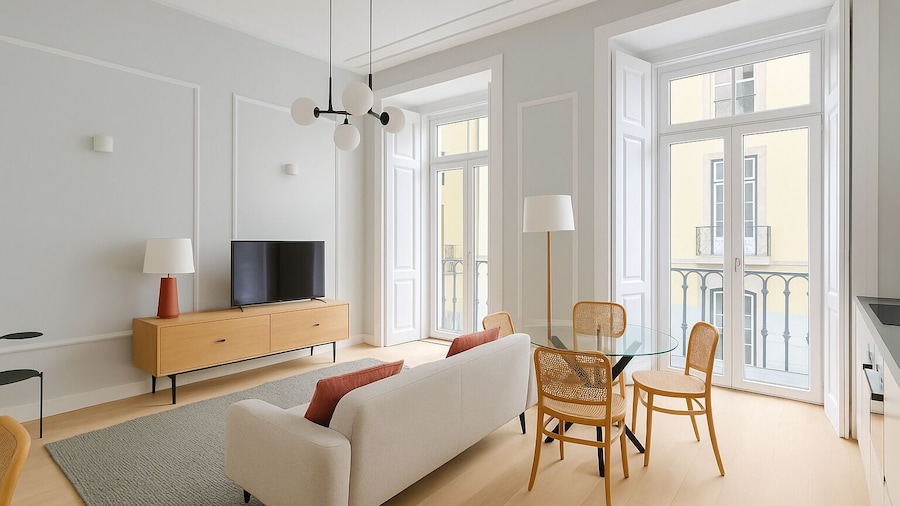 2bed flat with Balcony in Central Lisbon