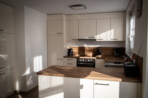 Fridge, oven, stovetop, dishwasher