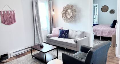 StayClose- 30+ days, pets, ground lvl, Queen apartment Rocky Court PINK