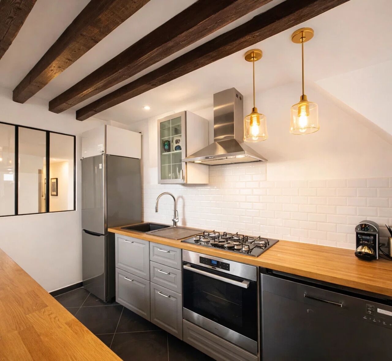 Signature Apartment, Courtyard View | Private kitchen | Espresso maker, electric kettle, toaster, freezer