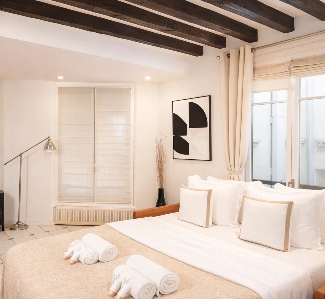 Signature Apartment, Courtyard View | Living area | 108-cm Smart TV with digital channels