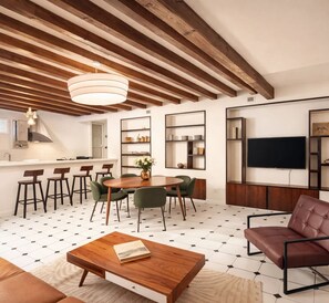 Living area - 1597 Amelot (Paris)