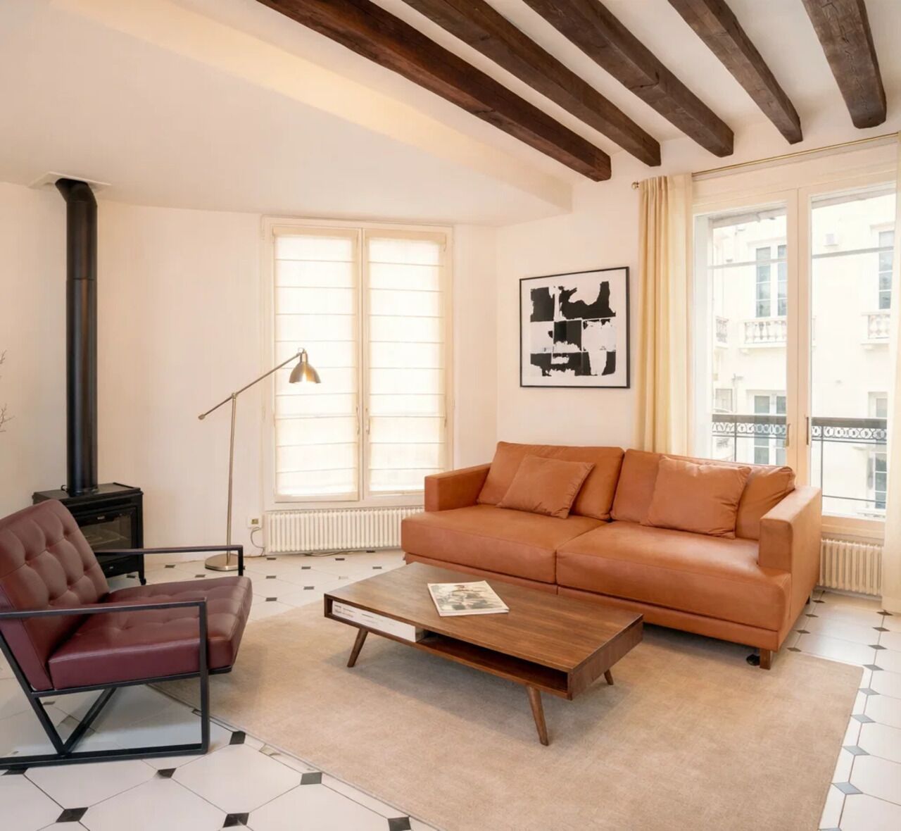 Signature Apartment, Courtyard View | Living area | 108-cm Smart TV with digital channels