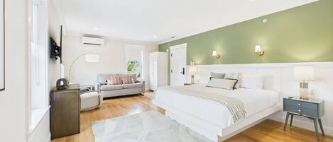 Blackout curtains, iron/ironing board, free WiFi, bed sheets