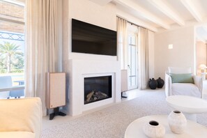 TV, fireplace, video games