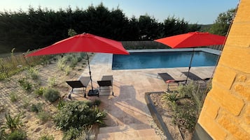 Piscine extérieure, piscine chauffée