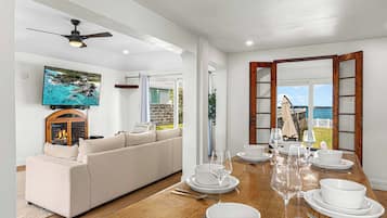 Apartment, 2 Bedrooms, Patio, Ocean View | Living area | 36-inch Smart TV with digital channels