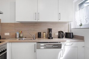 Fridge, oven, stovetop, dishwasher