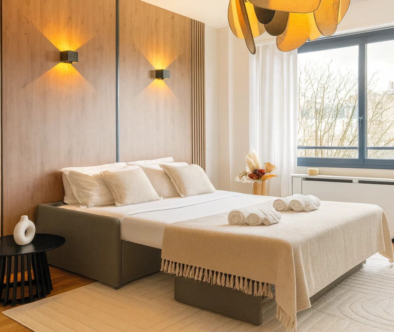 Superior Apartment, Garden View | Living area | 80-cm Smart TV with digital channels