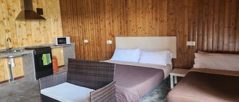 1 sovrum och sängkläder