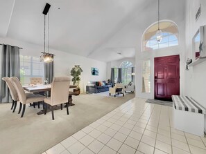 House, Multiple Beds, Pool Access, Pool View (Desert Gilbert) | Living area | Fireplace, MP3 dock - Desert Gilbert (Gilbert)