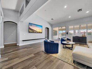 House, Multiple Beds, Pool Access, Pool View (Juniper Scottsdale) | Living area | Fireplace - Juniper Scottsdale (Scottsdale)