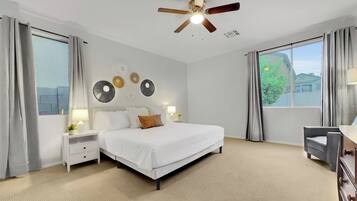 House, Multiple Beds, Pool Access, Pool View (Keats Mesa) | 3 bedrooms, individually decorated, individually furnished, bed sheets