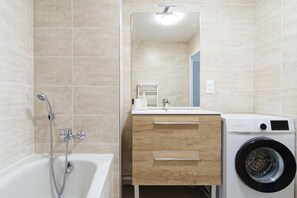 Hair dryer, towels