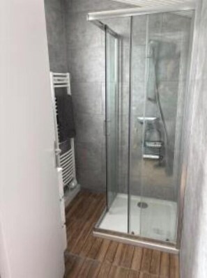 Shower, soap, toilet paper